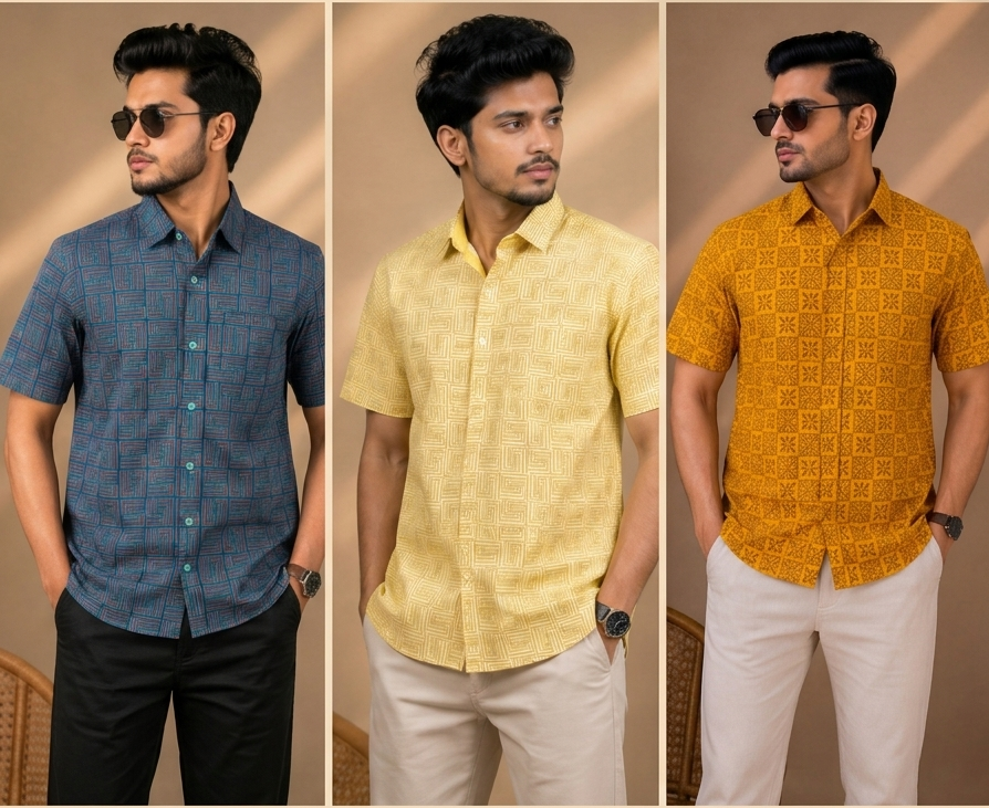 Coton Combo shirt 1 Coton Half Shirt, Aarong Coton, Coton Shirt