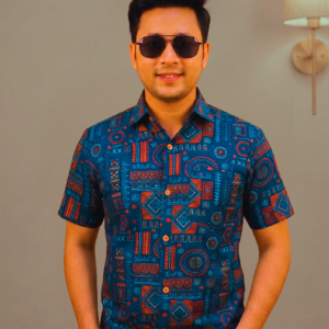 Home printed cotton shirt 2 pcs